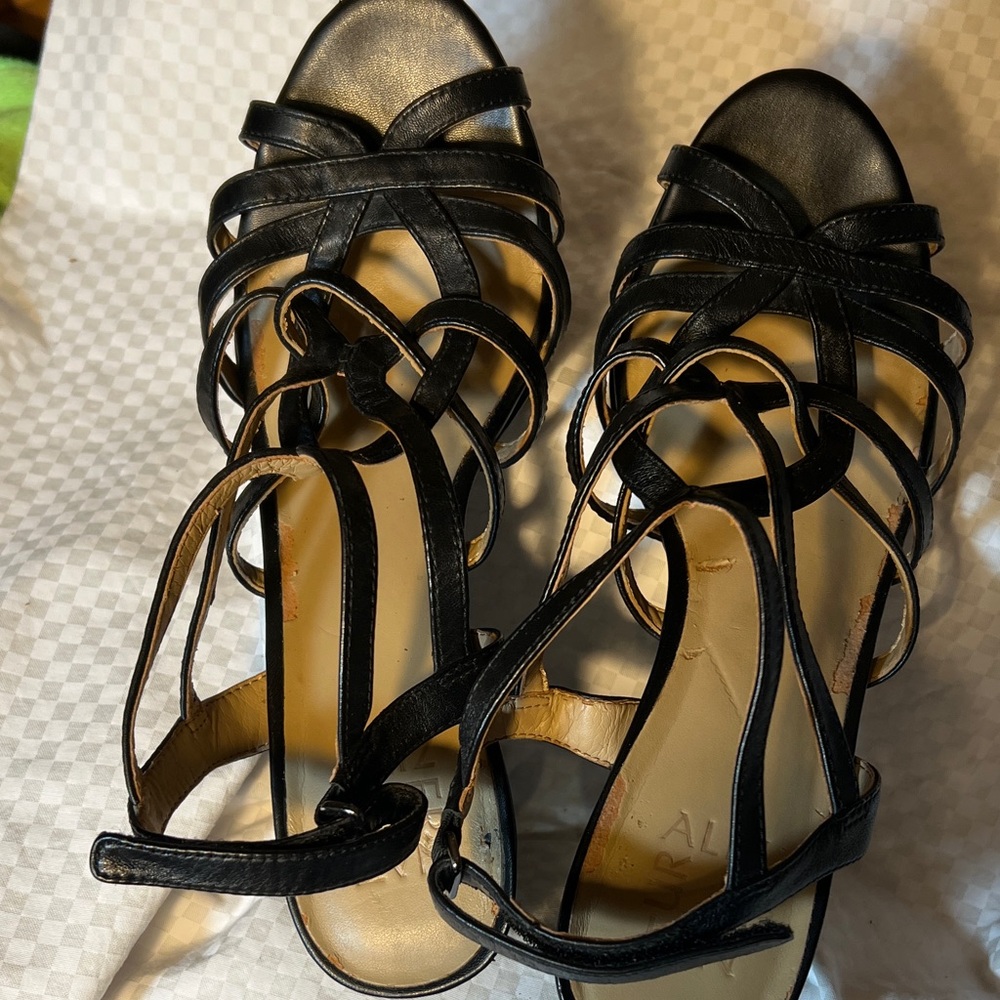 Naturalizer Black Strappy Heels